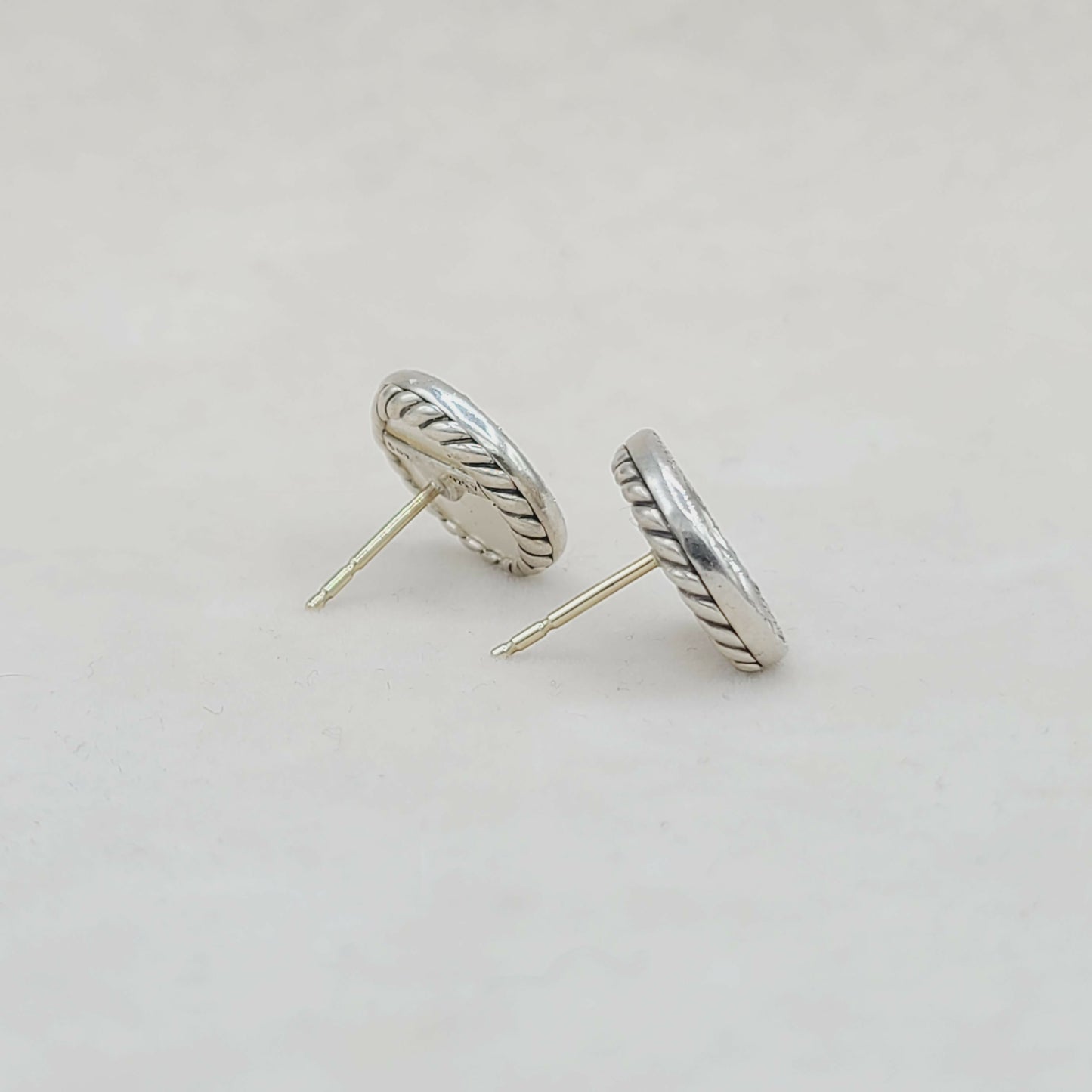    David Yurman Elements Earrings Mother of Pearl & Diamonds