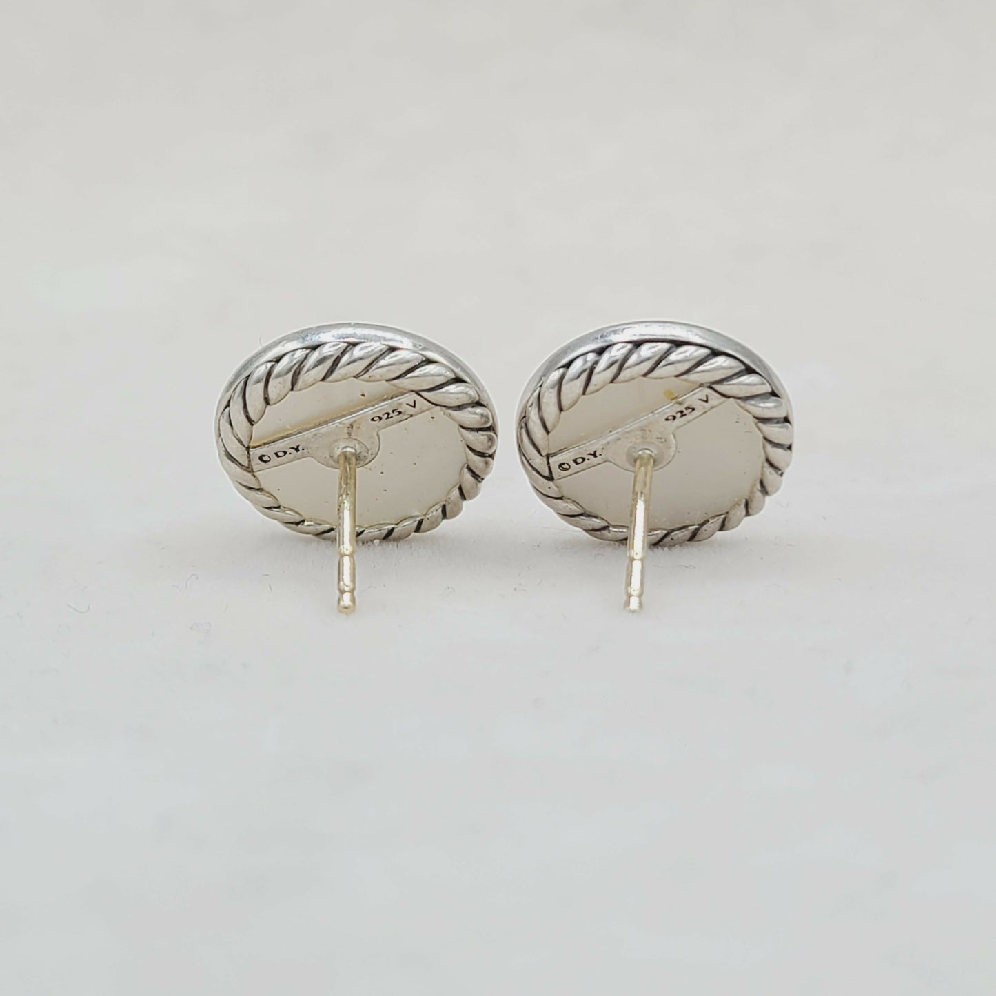    David Yurman Elements Earrings Mother of Pearl & Diamonds