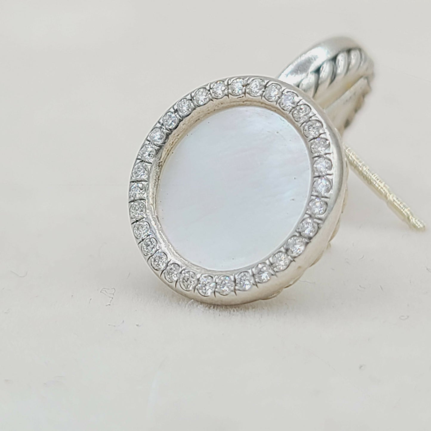    David Yurman Elements Earrings Mother of Pearl & Diamonds