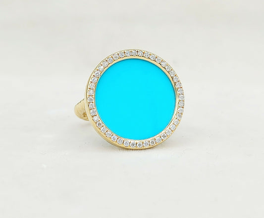   David Yurman Elements Ring Turquoise & Diamond 18K Gold