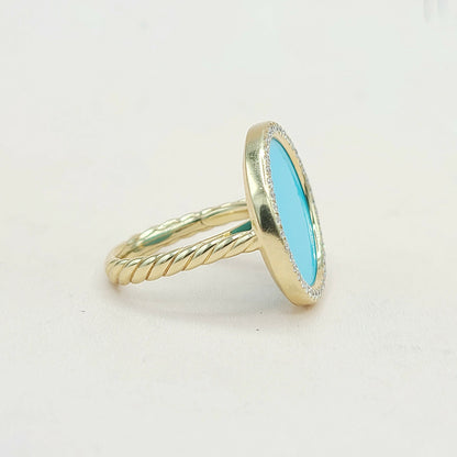    David Yurman Elements Ring Turquoise & Diamond 18K Gold