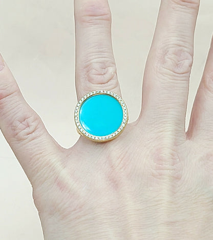    David Yurman Elements Ring Turquoise & Diamond 18K Gold