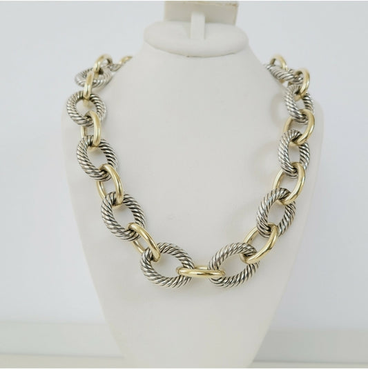   David Yurman Extra-Large Oval Link Necklace – Gold