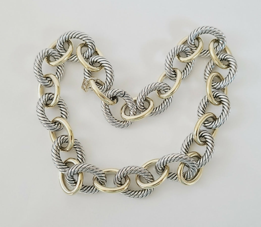    David Yurman Extra-Large Oval Link Necklace – Gold