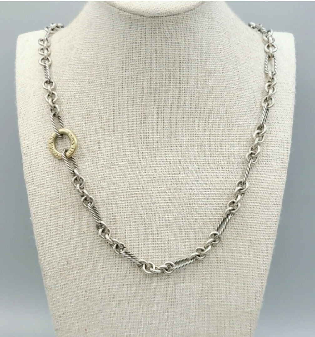    David Yurman Figaro Chain Donut Necklace