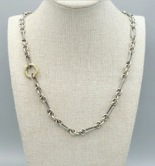    David Yurman Figaro Chain Donut Necklace