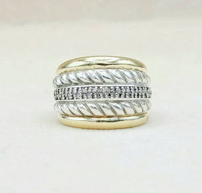    David Yurman Five Row Thoroughbred Diamond Ring