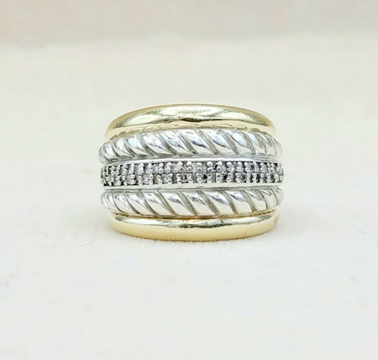    David Yurman Five Row Thoroughbred Diamond Ring