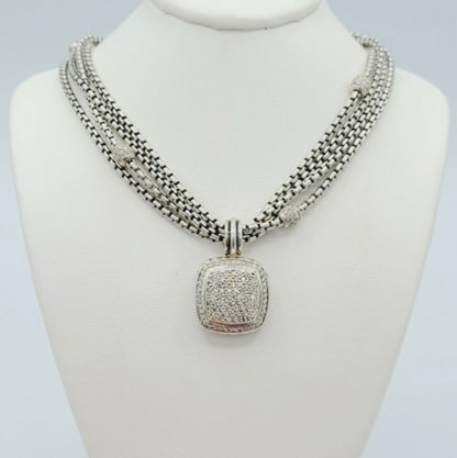    David Yurman Four Row Box Chain Necklace – Diamonds