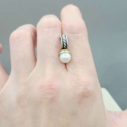    David Yurman Hampton Cable Drop Pearl Earrings