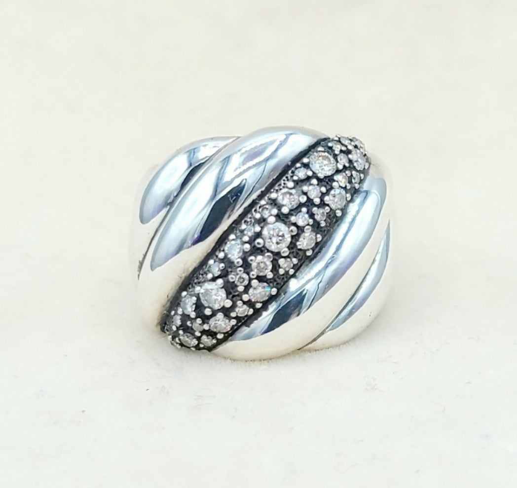    David Yurman Hampton Cable Midnight Mélange Diamond Ring