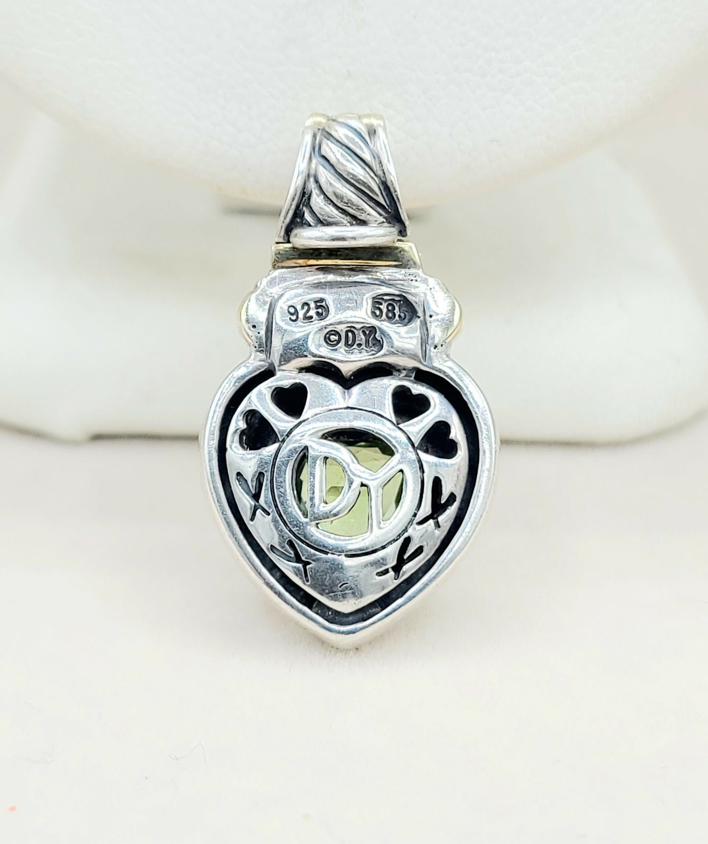    David Yurman Heart Pendant Enhancer Peridot & Gold