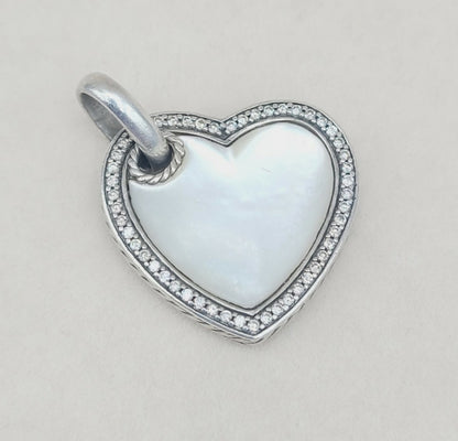    David Yurman Heart Pendant – Mother of Pearl & Diamonds