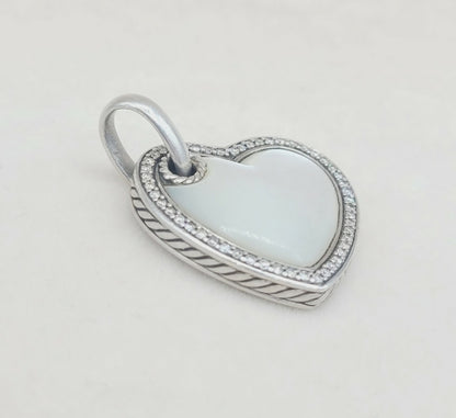    David Yurman Heart Pendant – Mother of Pearl & Diamonds