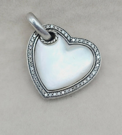    David Yurman Heart Pendant – Mother of Pearl & Diamonds