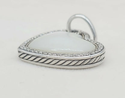    David Yurman Heart Pendant – Mother of Pearl & Diamonds