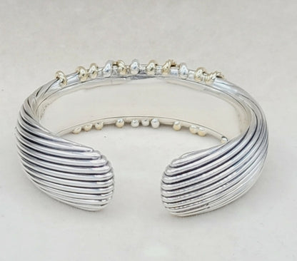    David Yurman Helena Cuff Bracelet With 18k Gold And Pave Diamonds