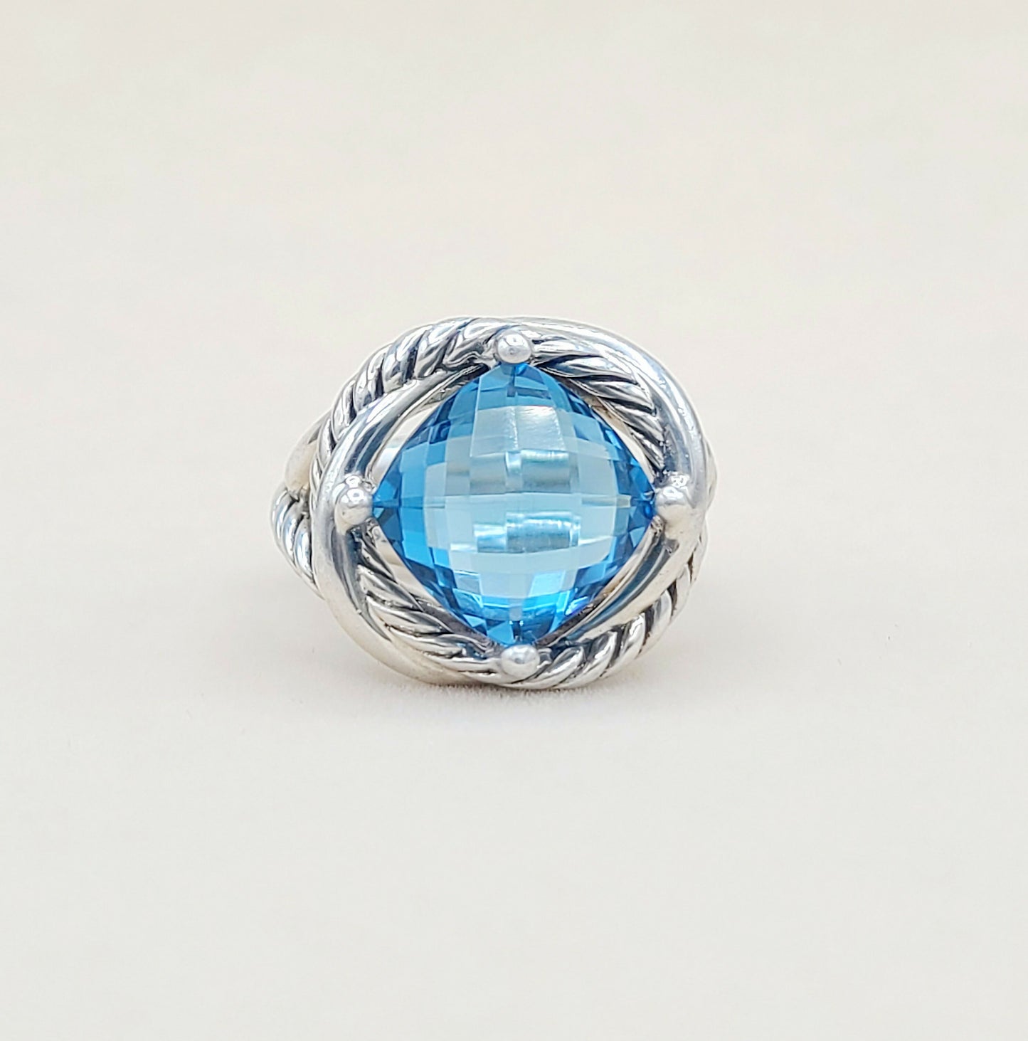    David Yurman Infinity Ring 11mm Blue Topaz