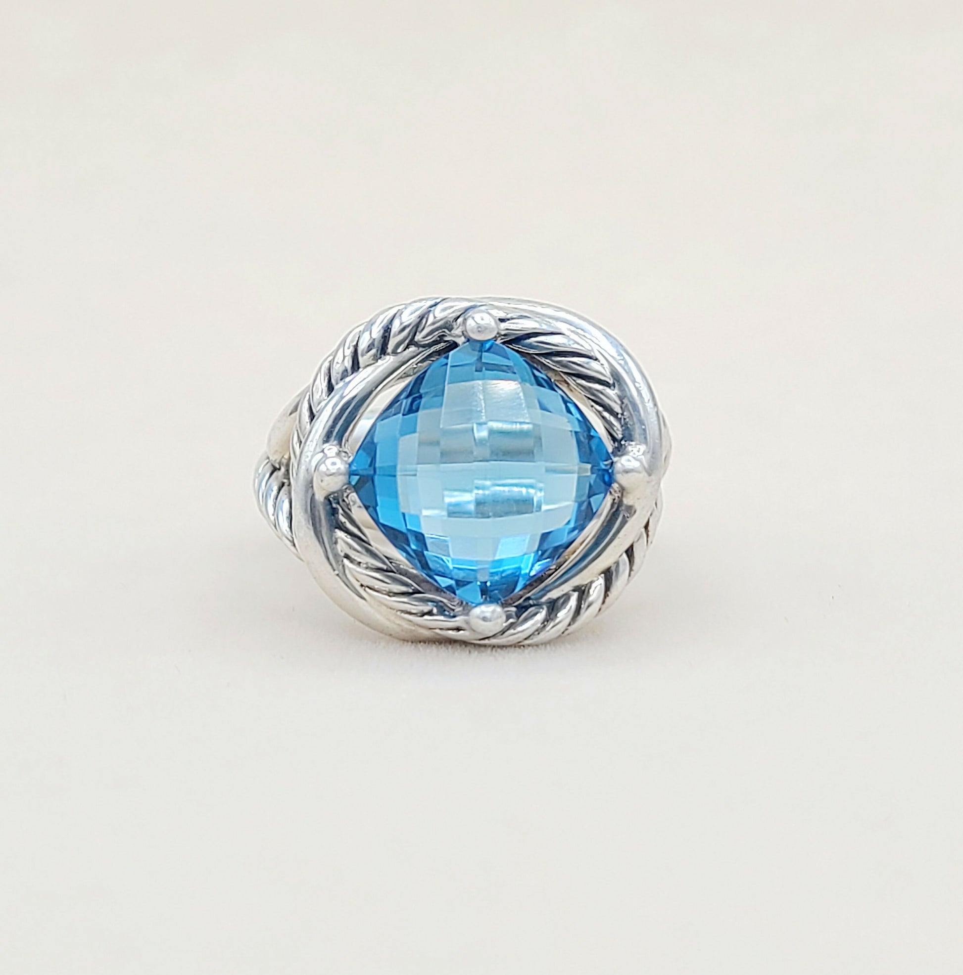    David Yurman Infinity Ring 11mm Blue Topaz