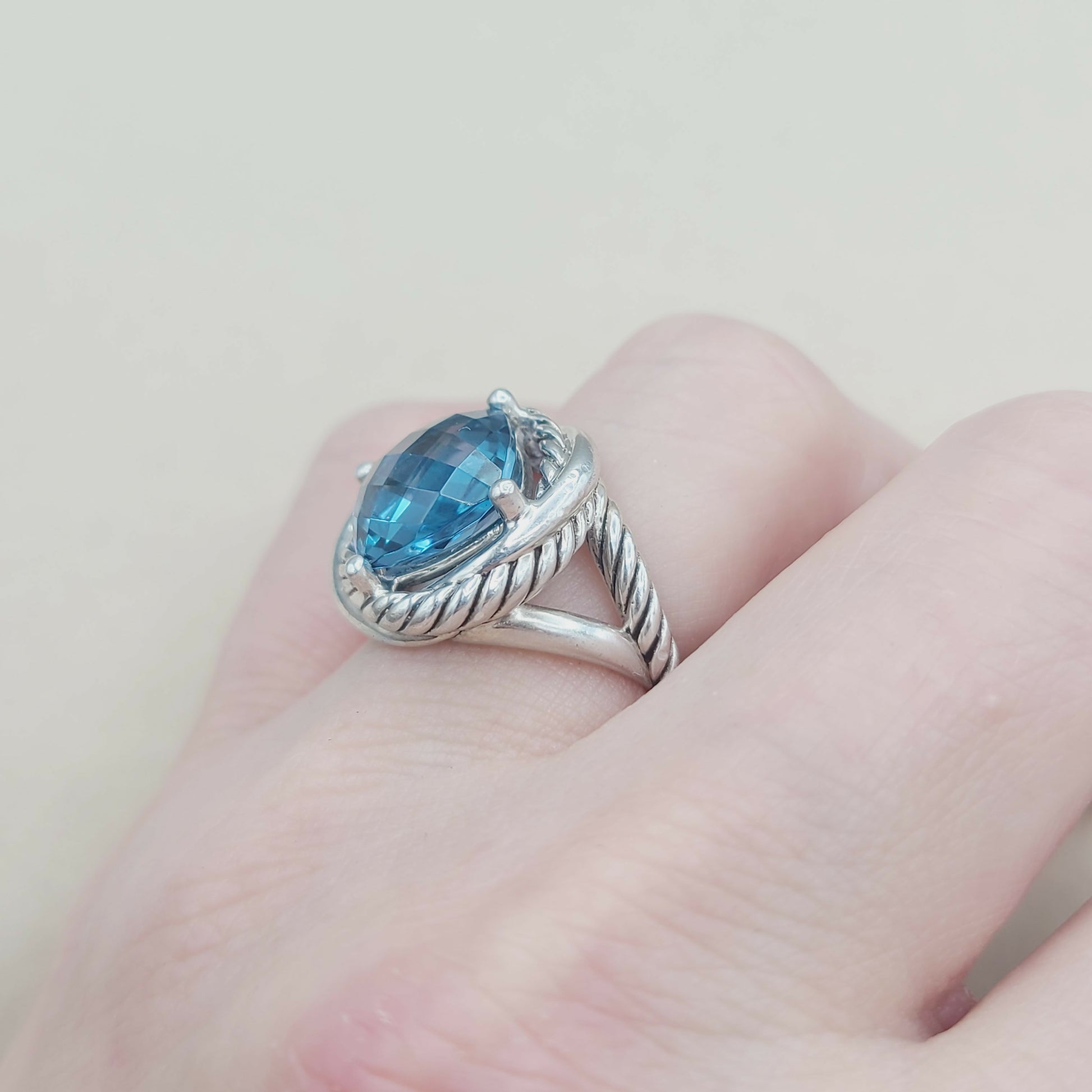    David Yurman Infinity Ring 11mm Blue Topaz