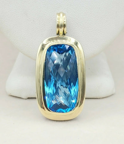    David Yurman Jumbo Albion Elongated Pendant – Blue Topaz