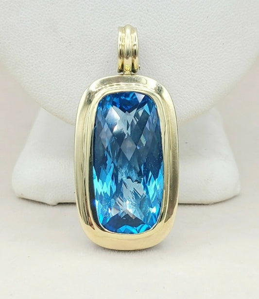    David Yurman Jumbo Albion Elongated Pendant – Blue Topaz
