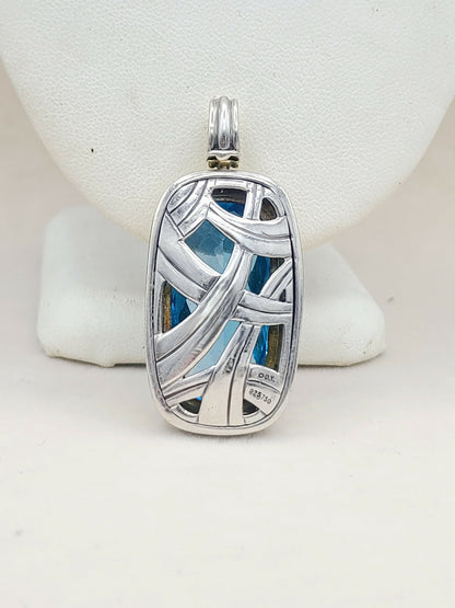    David Yurman Jumbo Albion Elongated Pendant – Blue Topaz