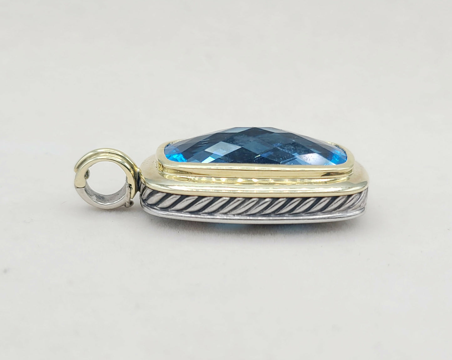    David Yurman Jumbo Albion Elongated Pendant – Blue Topaz