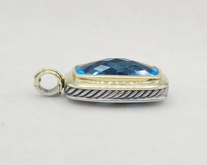    David Yurman Jumbo Albion Elongated Pendant – Blue Topaz