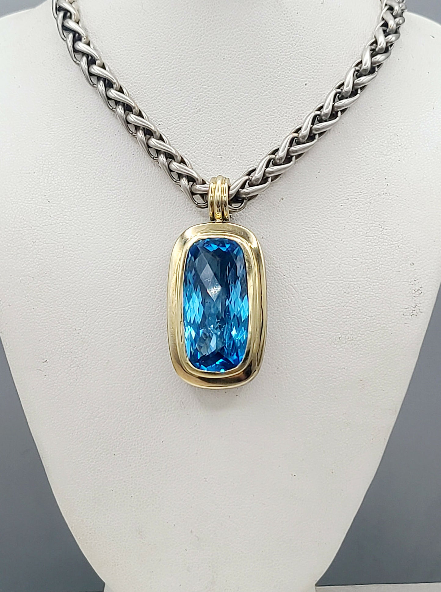   David Yurman Jumbo Albion Elongated Pendant – Blue Topaz