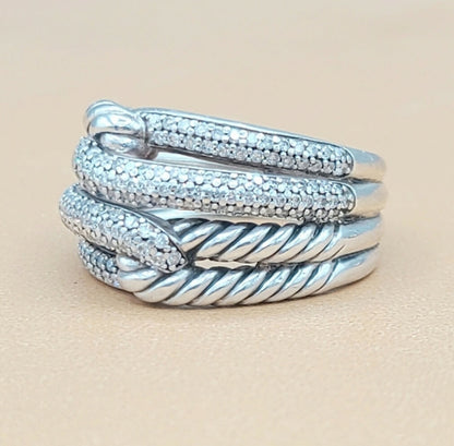    David Yurman Labyrinth Double Loop Ring – Diamonds