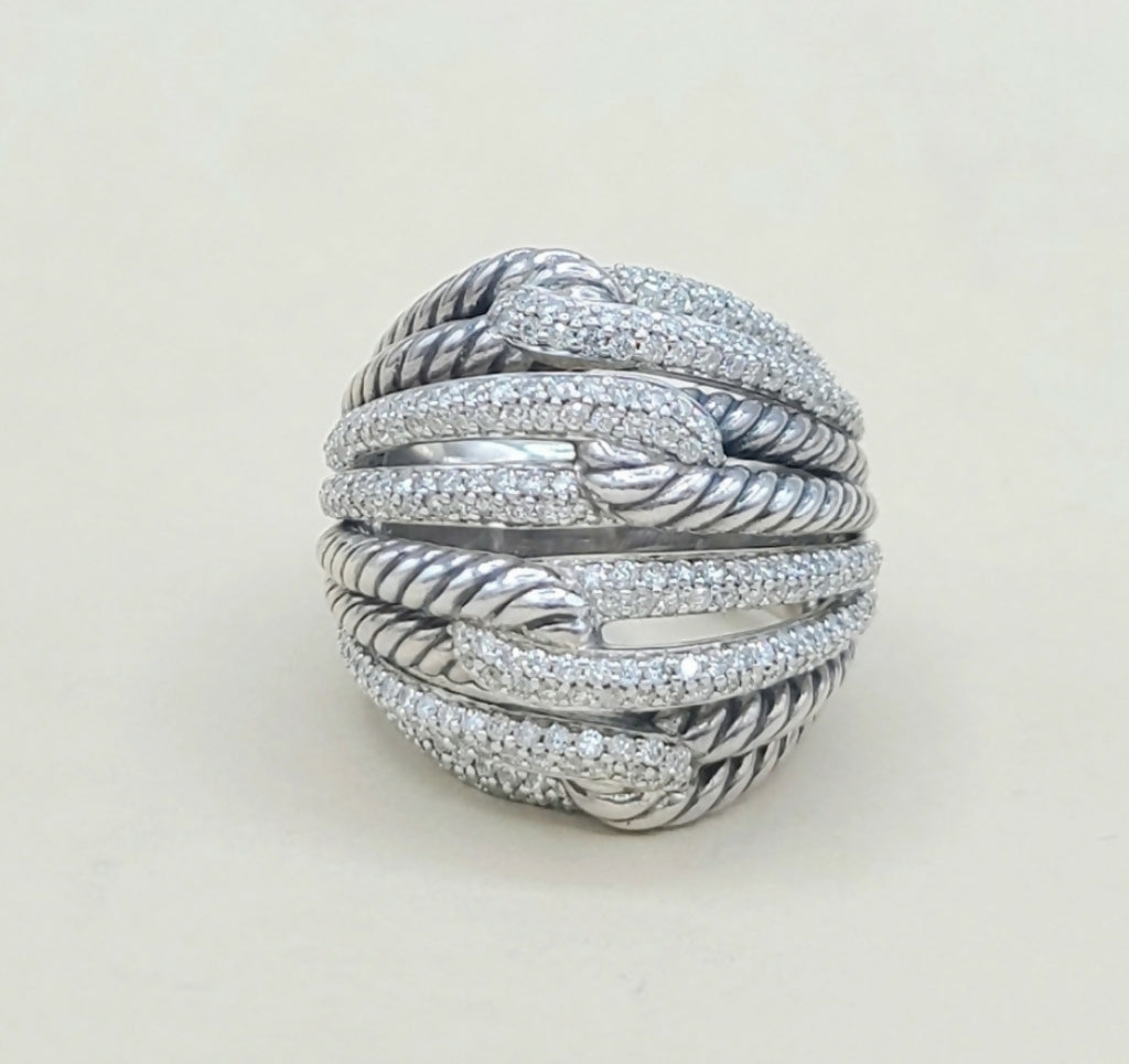    David Yurman Labyrinth Quadruple-Loop Ring – Diamonds