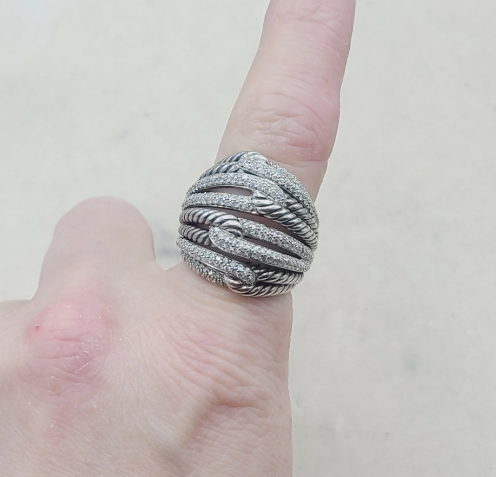    David Yurman Labyrinth Quadruple-Loop Ring – Diamonds