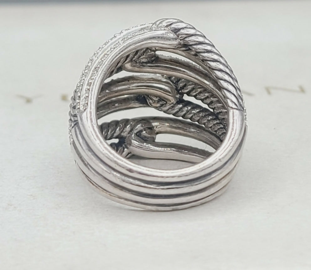    David Yurman Labyrinth Quadruple-Loop Ring – Diamonds