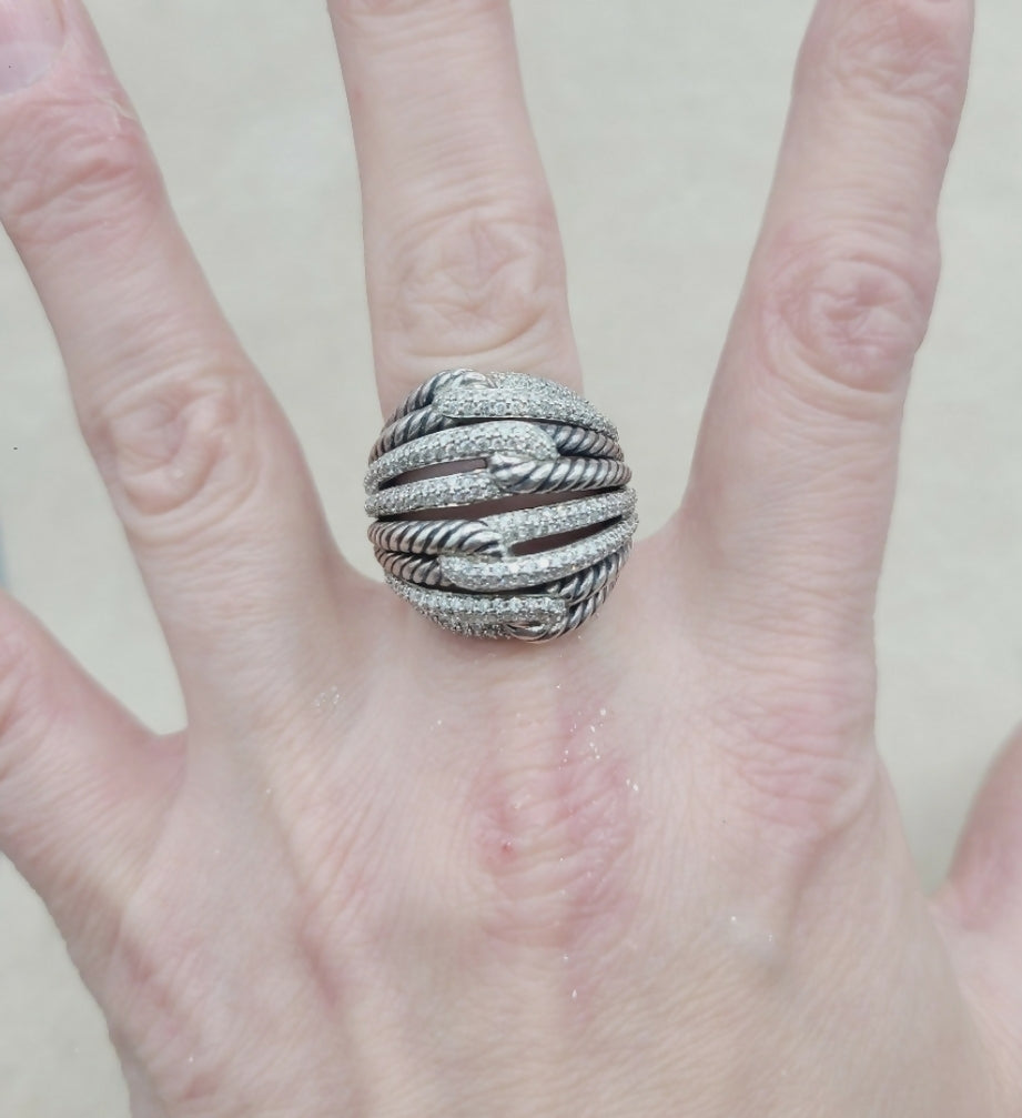    David Yurman Labyrinth Quadruple-Loop Ring – Diamonds
