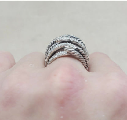    David Yurman Labyrinth Quadruple-Loop Ring – Diamonds