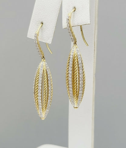   David Yurman Lantana Drop Earrings – 18k Gold & Diamonds