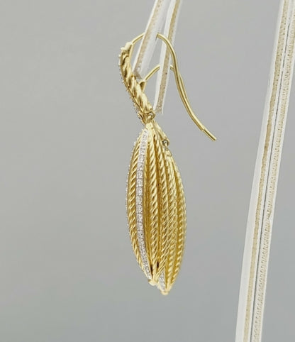   David Yurman Lantana Drop Earrings – 18k Gold & Diamonds