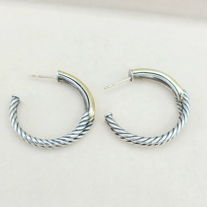    David Yurman Large Labyrinth Single-Loop Hoop Earrings