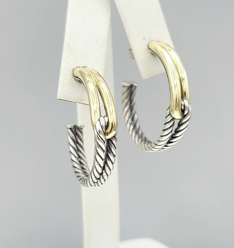    David Yurman Large Labyrinth Single-Loop Hoop Earrings