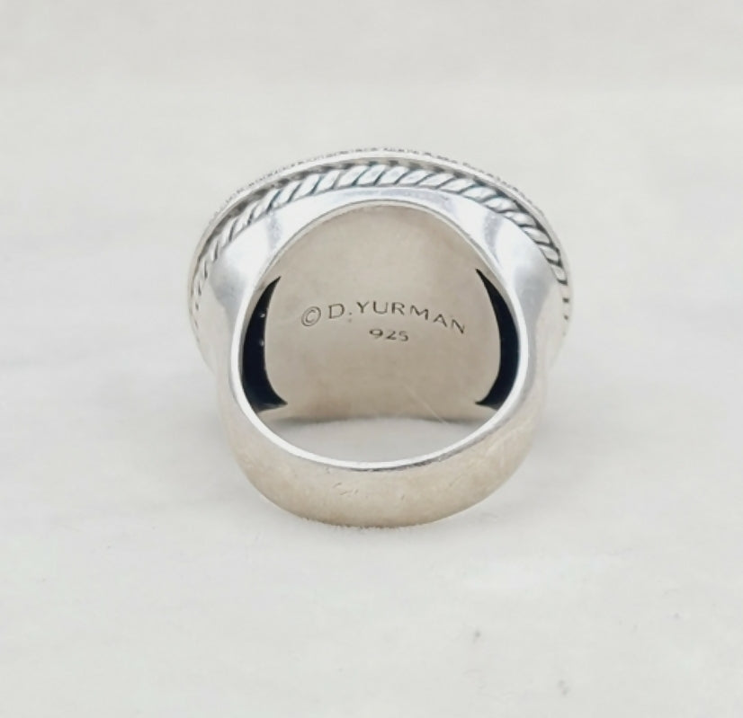    David Yurman Large Midnight Melange Ring – Moon Quartz
