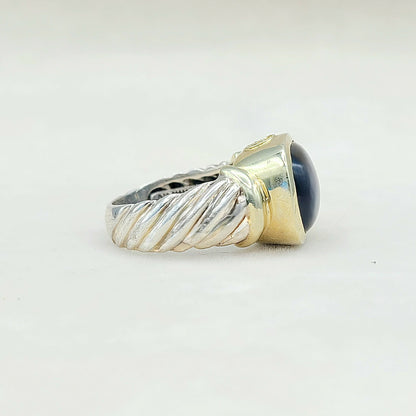    David Yurman Large Noblesse Ring Black Onyx & Gold