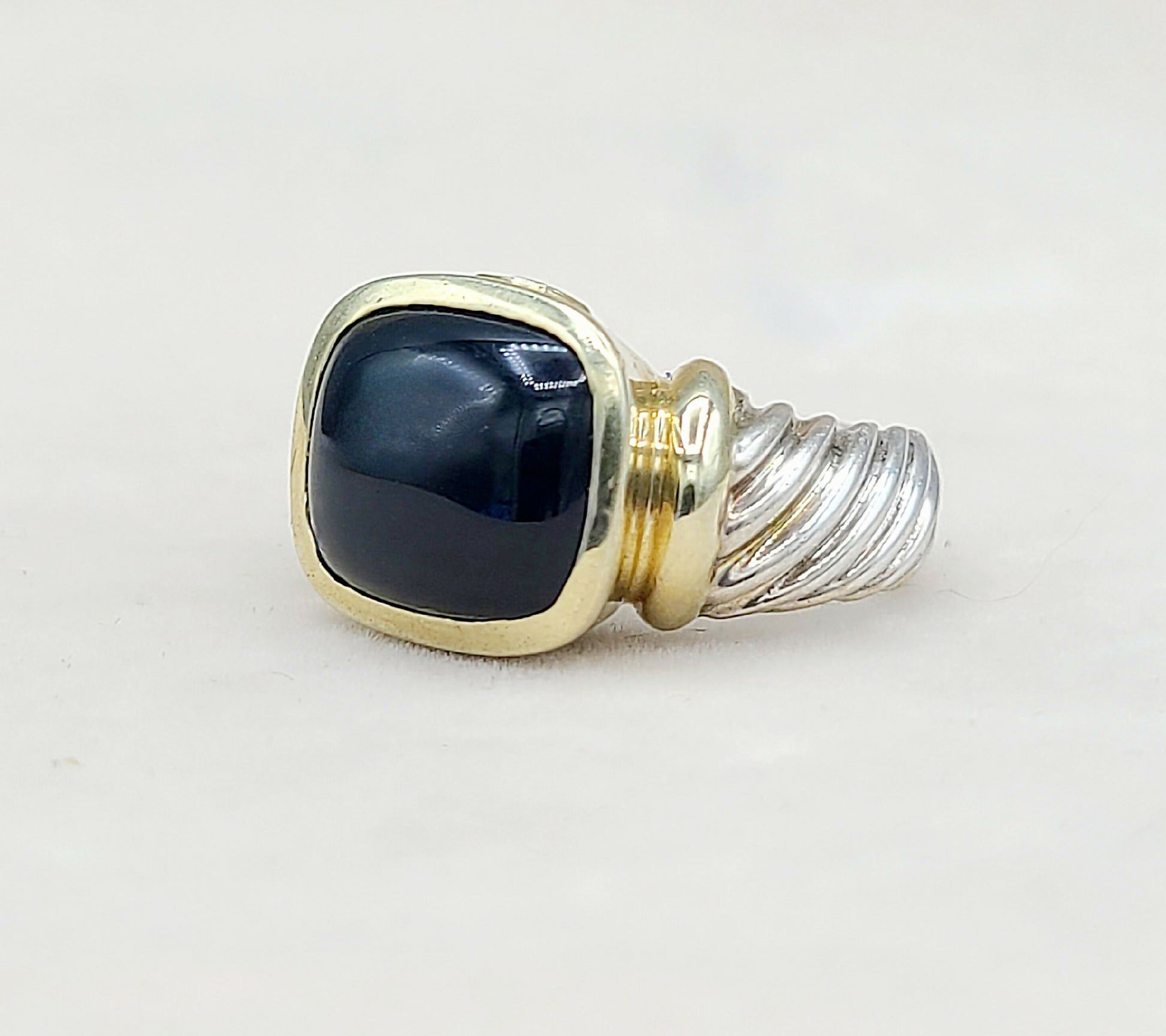    David Yurman Large Noblesse Ring Black Onyx & Gold