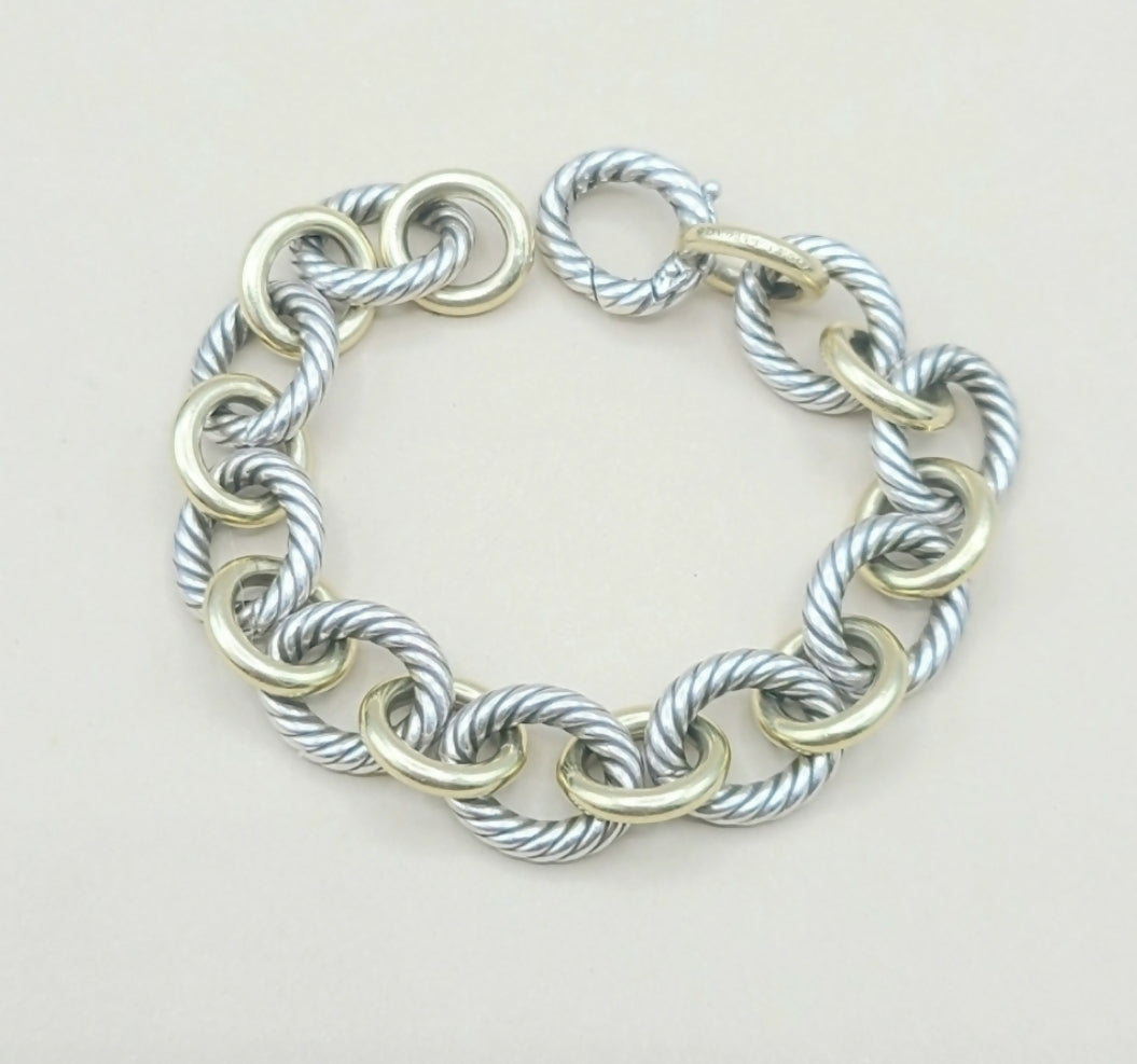    David Yurman Large Oval Link Bracelet – Gold