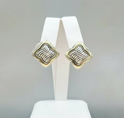    David Yurman Large Thoroughbred Quatrefoil Earrings