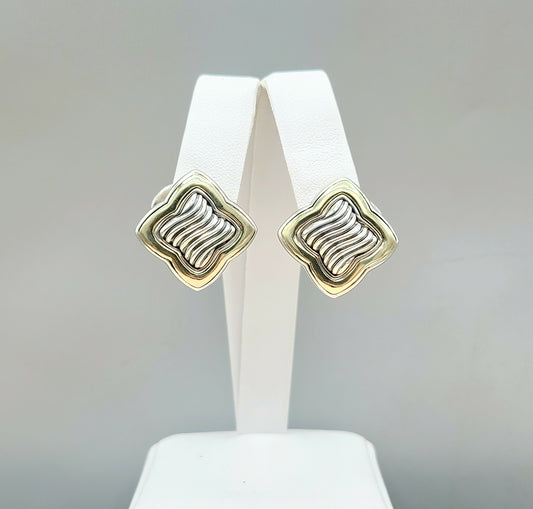   David Yurman Large Thoroughbred Quatrefoil Earrings
