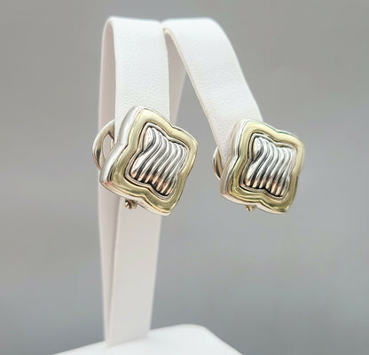    David Yurman Large Thoroughbred Quatrefoil Earrings