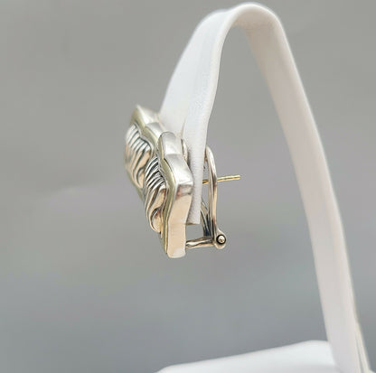    David Yurman Large Thoroughbred Quatrefoil Earrings