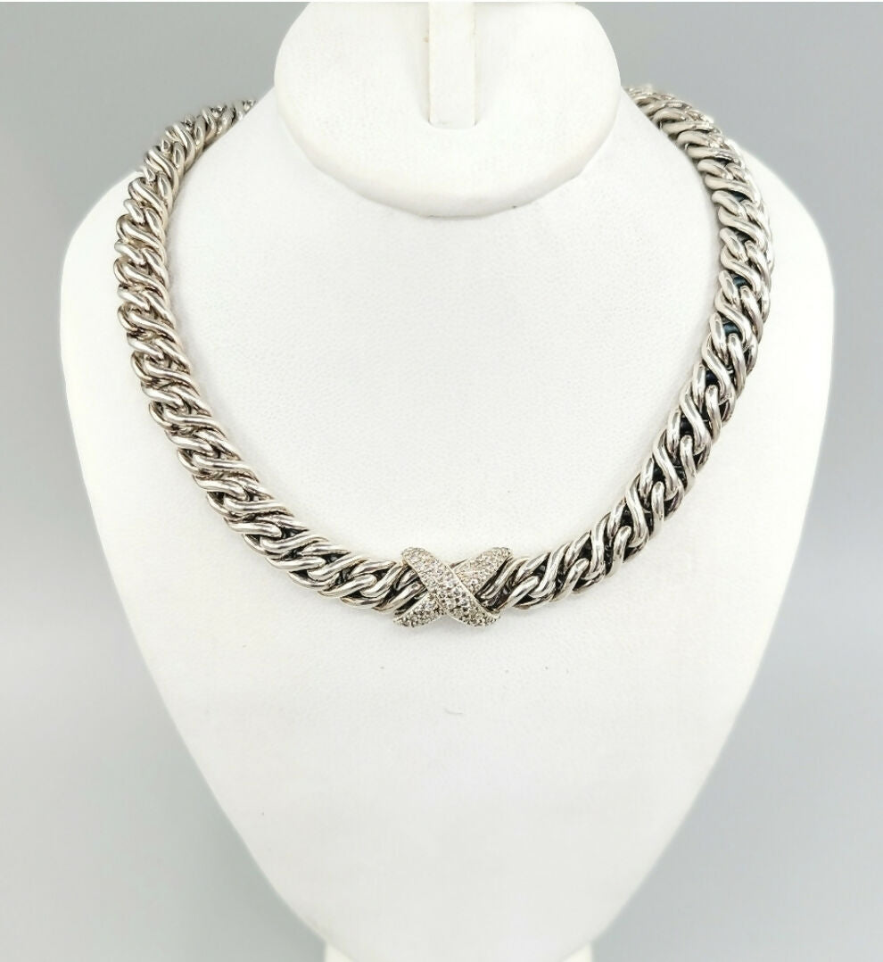    David Yurman Lyrica Diamond X Necklace