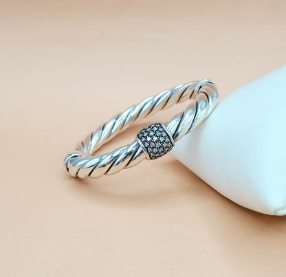    David Yurman Metro Station Bracelet 10mm with Diamonds